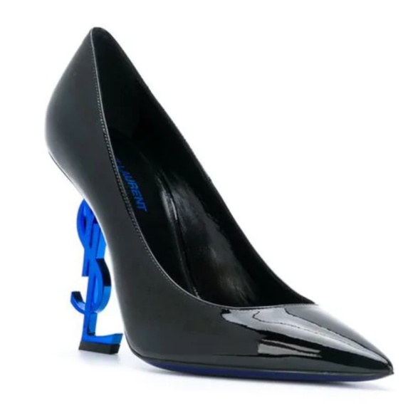 Yves Saint Laurent black with blue heels - Picture 3 of 3